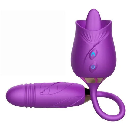 New Rose Tongue Toy With Dildo Pro