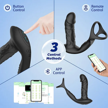 Wireless Remote Control Vubrating Prostate Massager & Cock Rings