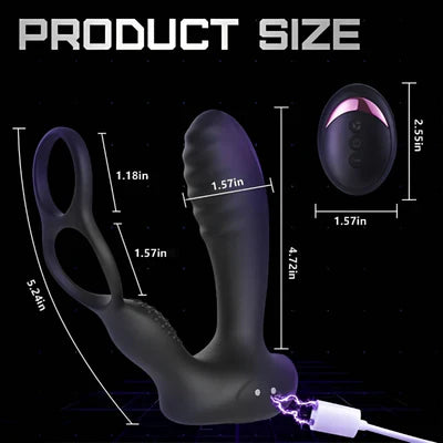 2-in-1 Vibrating Prostate Massager & Dual Penis Rings