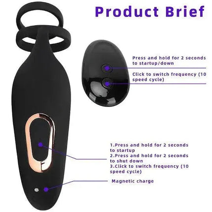 Wireless Remote Control Vibrating & Whirling Prostate Massager