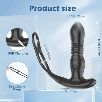 App Remote Control Thrusting Vibrating Prostate Massager