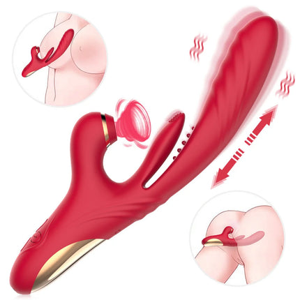 3-in 1 Thrusting & Suction Tongue Vibrator for Clit & G-spot