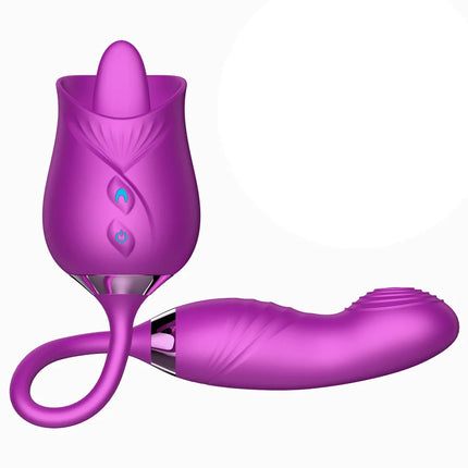 Adult Rose Toy Rose Bud Vibrator with Sex Toy Tongue