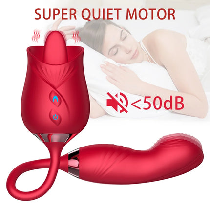 Adult Rose Toy Rose Bud Vibrator with Sex Toy Tongue