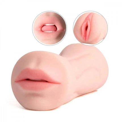 Realistic Mouth Clitoris Masturbation 2-in-1 Pocket Pussy 8.2inch - SIKXTOA