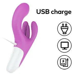 3 Motors 10 Vibration G-spot Clitoral Stimulator Rabbit Vibrator