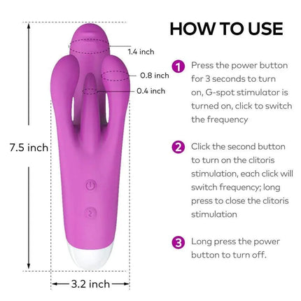 3 Motors 10 Vibration G-spot Clitoral Stimulator Rabbit Vibrator