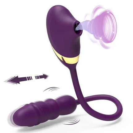 Sucking & Thrusting G-Spot Vibrator Dildo Plug