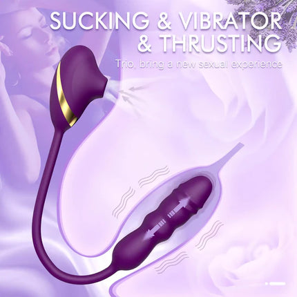 Sucking & Thrusting G-Spot Vibrator Dildo Plug