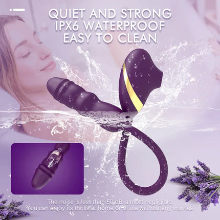 Sucking & Thrusting G-Spot Vibrator Dildo Plug