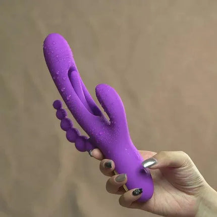 Rabbit Tapping G-spot Vibrator with Anal Beads