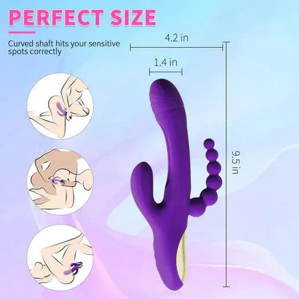 Rabbit Tapping G-spot Vibrator with Anal Beads