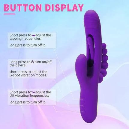 Rabbit Tapping G-spot Vibrator with Anal Beads