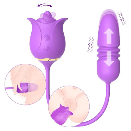 Rose Clit Licking Stimulator & Thrusting Egg