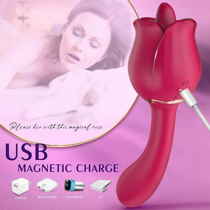 Rose Tongue Vibration with G spot Vibrator