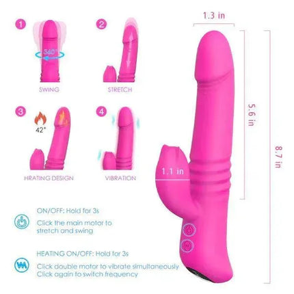 Large Penis Thrusting & Heating Rabbit Vibrator