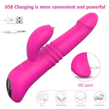 Large Penis Thrusting & Heating Rabbit Vibrator