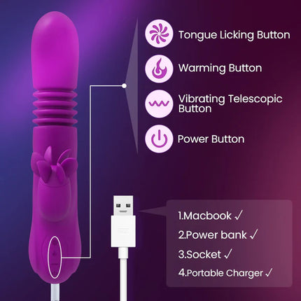 Telescopic Rotating Heating Bendable Vibrator