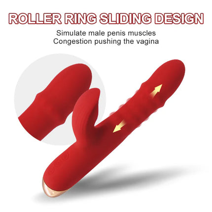 Tapping Clit Sliding Beads Ring Vibrator