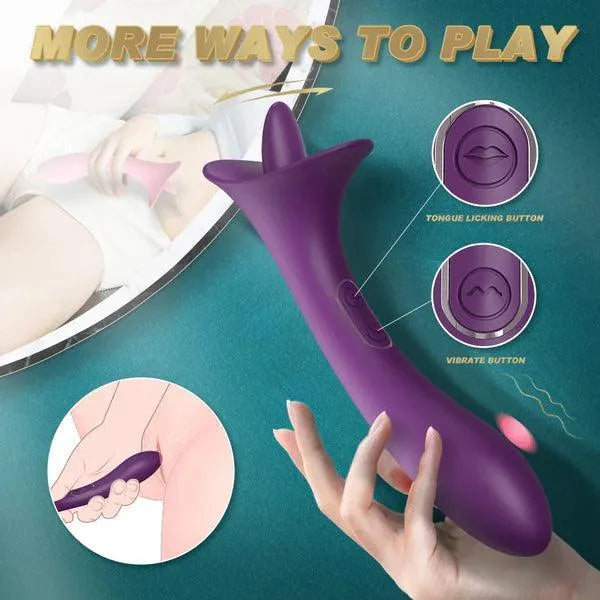 Clit Licking Tongue Vibrator With G Spot Stimulator - SIKXTOA