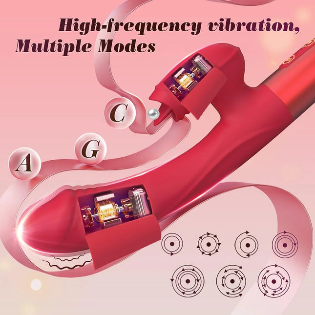 10 Licking & Powerful Vibration Heating Rabbit Vibrator G Spot Vibrators Dildo Clitoral Stimulator