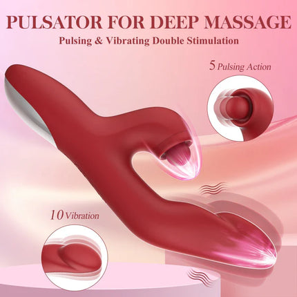 5 Tapping 10 Vibration Modes, Heated Massager Toys Thrusting Dildo G Spot Vibrator Pulsating Clitoral Stimulator