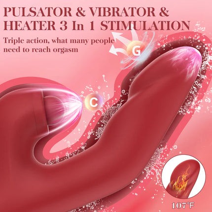 5 Tapping 10 Vibration Modes, Heated Massager Toys Thrusting Dildo G Spot Vibrator Pulsating Clitoral Stimulator