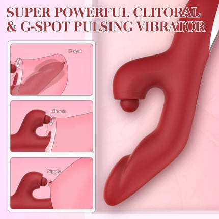 5 Tapping 10 Vibration Modes, Heated Massager Toys Thrusting Dildo G Spot Vibrator Pulsating Clitoral Stimulator