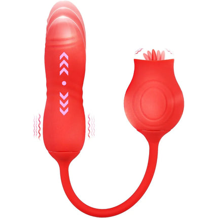 Rose Tongue Licking Vibrator & Massager with Vibrating Egg