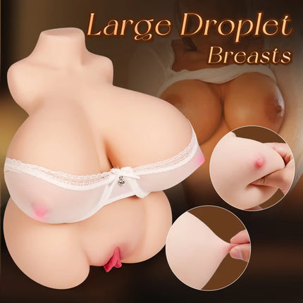 11.02 lbs Dual Channels Large Droplet Breasts Masturbator