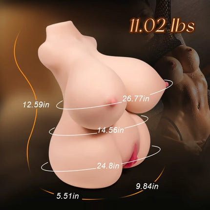 11.02 lbs Dual Channels Large Droplet Breasts Masturbator