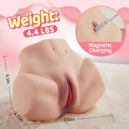 4.85 lbs Vibrating and Variable Channel Tight Wrapping Realistic Butt Masturbator