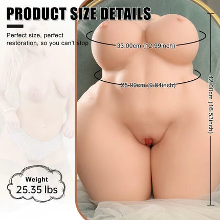 25.35 lbs Sexy Lifelike Dual Channel for Dual Stimulation