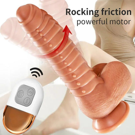 Remote Control 5 Vibrating & 3 Thrusting Heating Dildo Sex Toys for Women - SIKXTOA