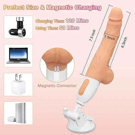 10 Vibrating & Thrusting Remote Control Realistic Dildo Sex Machine