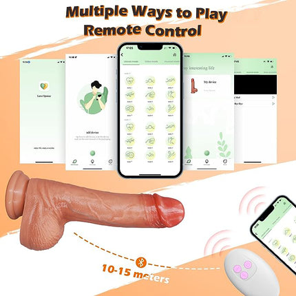 Remote Control 3 in 1 Realistic 3 Thrusting & 6 Vibrating Modes Thrusting Dildo Vibrator