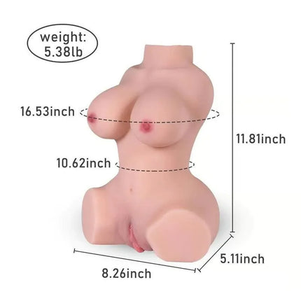 5.38 lbs Dual-Entrances Realistic Busty Doll Male Masturbator with Breast Pussy Ass