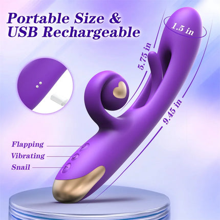 10 Vibration 7 Flapping Rabbit Flapping G Spot Dildo Vibrator