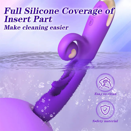 10 Vibration 7 Flapping Rabbit Flapping G Spot Dildo Vibrator