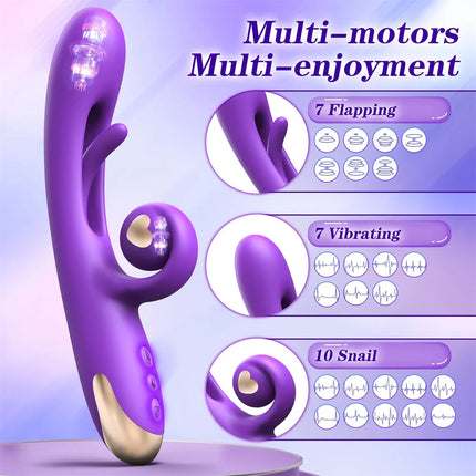 10 Vibration 7 Flapping Rabbit Flapping G Spot Dildo Vibrator