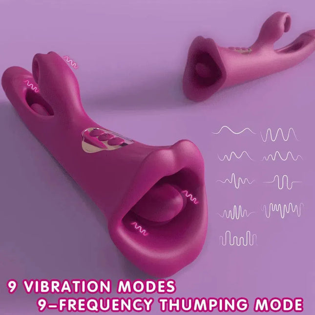 4 IN 1 Licking Vibrating Flapping Clit Nipple Anal Stimulation Rabbit Stimulator - SIKXTOA