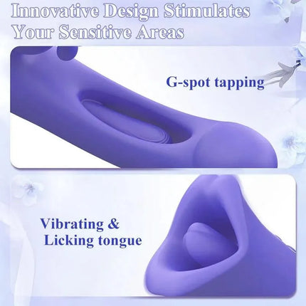 4 IN 1 Licking Vibrating Flapping Clit Nipple Anal Stimulation Rabbit Stimulator