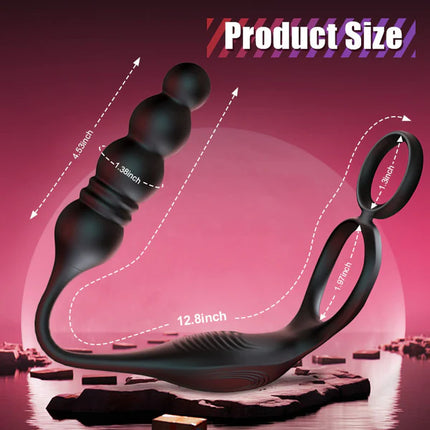 Thrusting & Vibrating Prostate Massager with Cock Ring