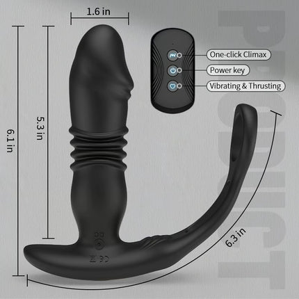 3 -Thrusting & 12 -Vibrating Cock Rings Prostate Massager