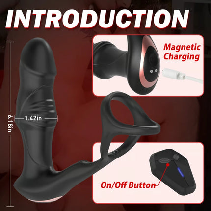 9 Wriggling Swaying Male Prostate Toy with Big Glans - SIKXTOA