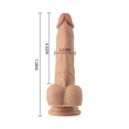 7.7-Inch Speed Telescoping 10-Frequency Vibration Heat Remote Control Dildo - SIKXTOA