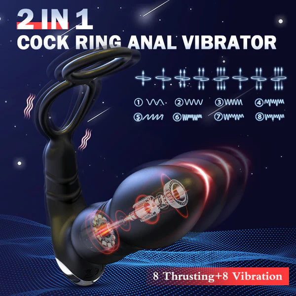 8 Thrusting 8 Vibration Anal Vibrator Prostate Massager