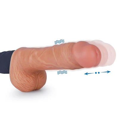 10.8-Inch Rotation Telescopic Wriggle Dildo