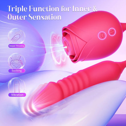 2024 Upgraded Rose Clit Sucking Toy Dildo G-spot Vibrator