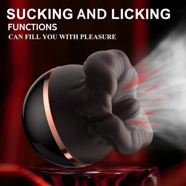 Black Pearl Mouth Tongue Licking Swinging Suction Vibrator Oral Rose Sex Toy